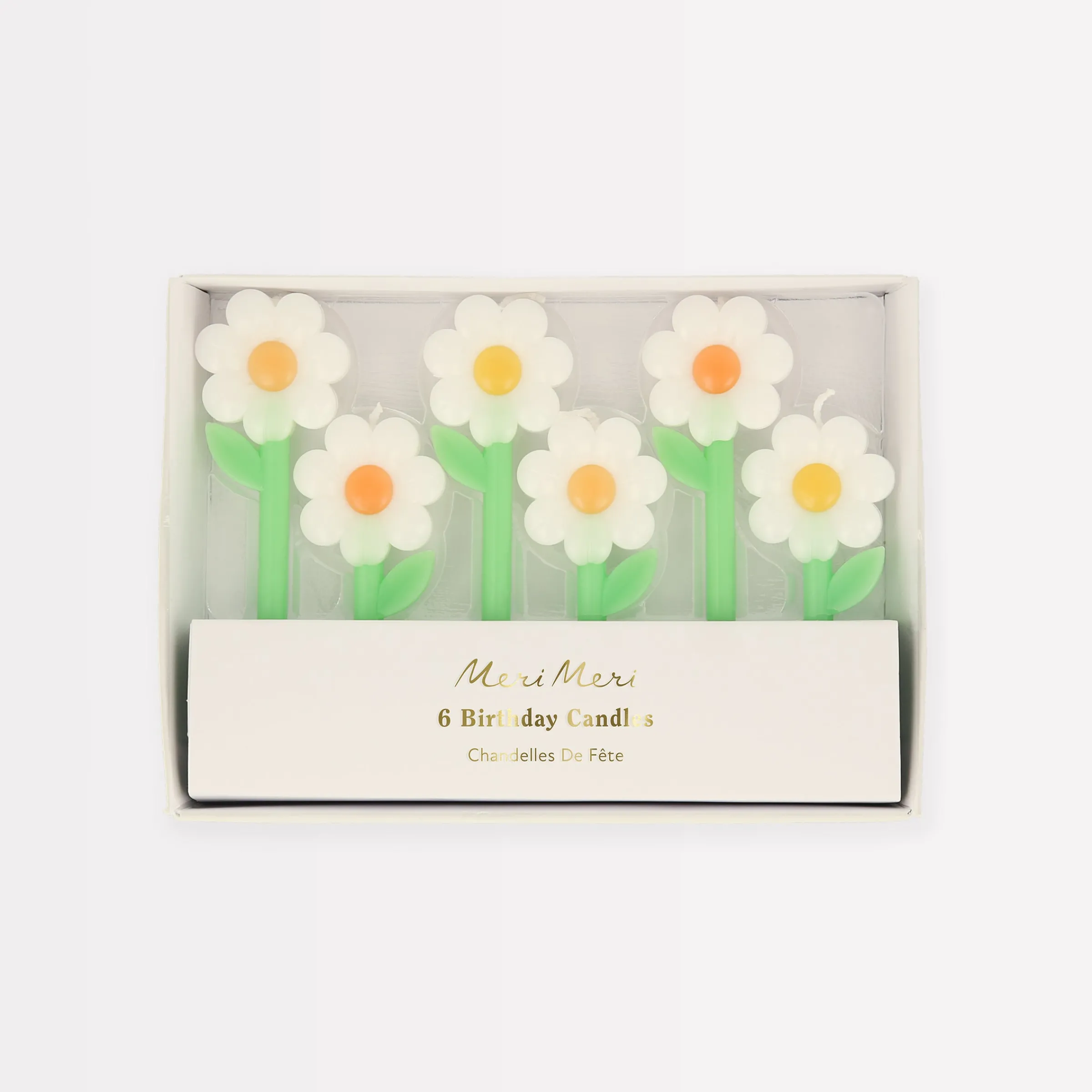 Daisy Candles (x 6)>Meri Meri Fashion