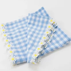 Daisy Edge Gingham Fabric Napkins (x 4)><noscript><img width=