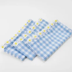 Daisy Edge Gingham Fabric Napkins (x 4)><noscript><img width=