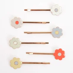Daisy Enamel Hair Slides (x 6)><noscript><img width=