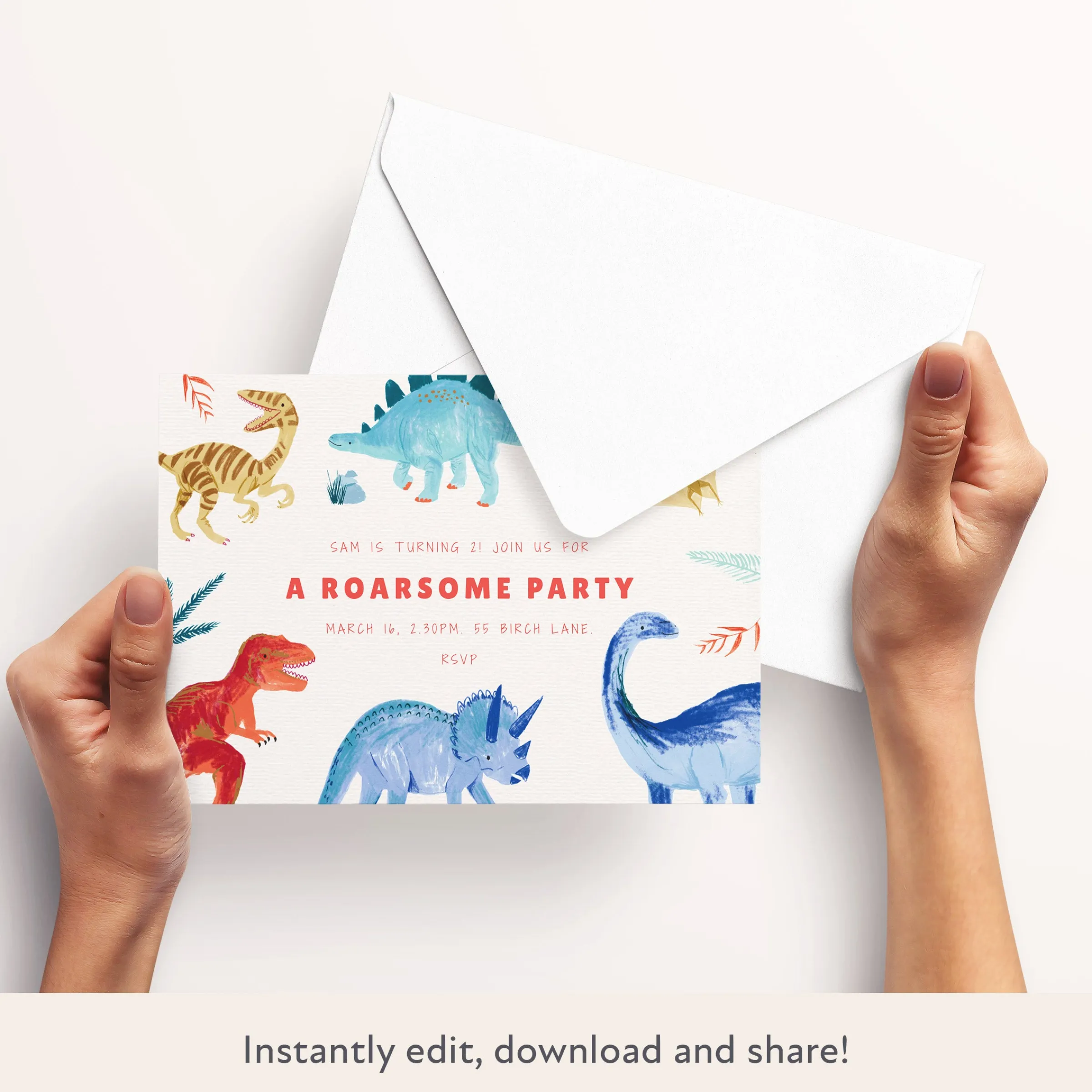 Dinosaur Download & Print Invitation>Meri Meri Best