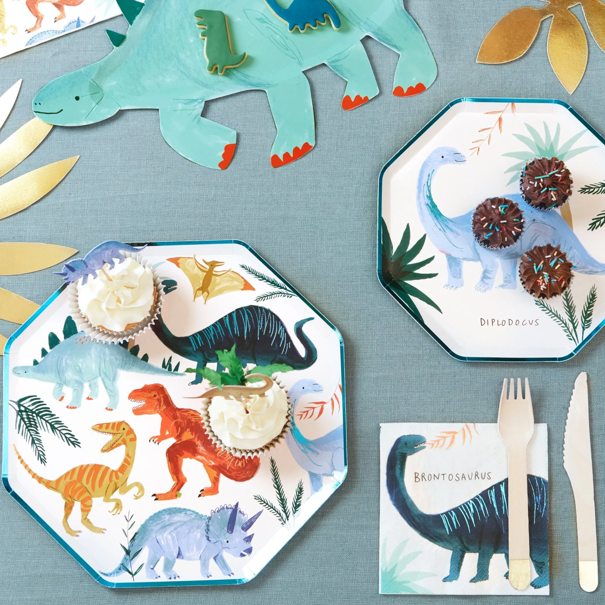 Dinosaur Kingdom Dinner Plates (x 8)>Meri Meri Hot