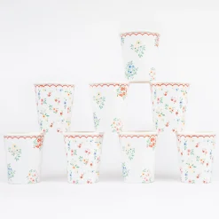 Ditsy Posy Scalloped Cups (x 8)>Meri Meri Best