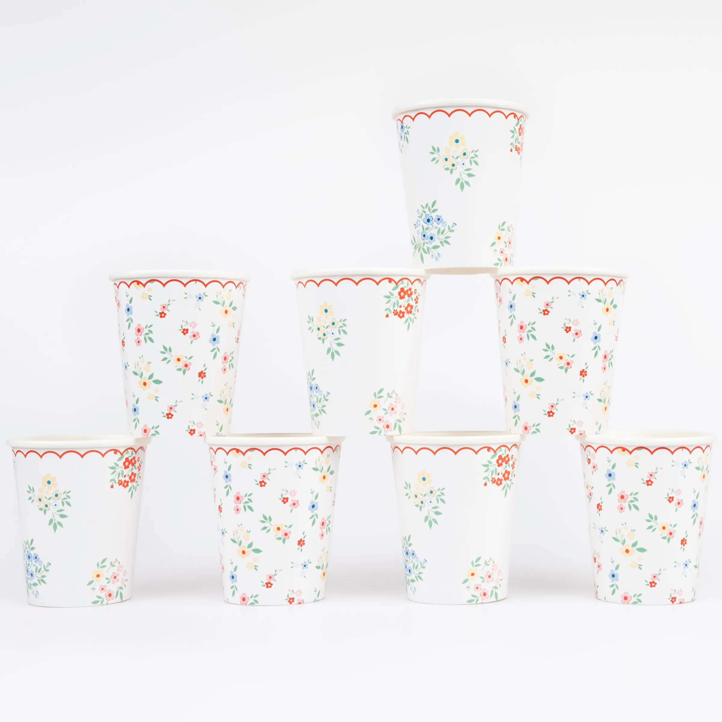 Ditsy Posy Scalloped Cups (x 8)>Meri Meri Best