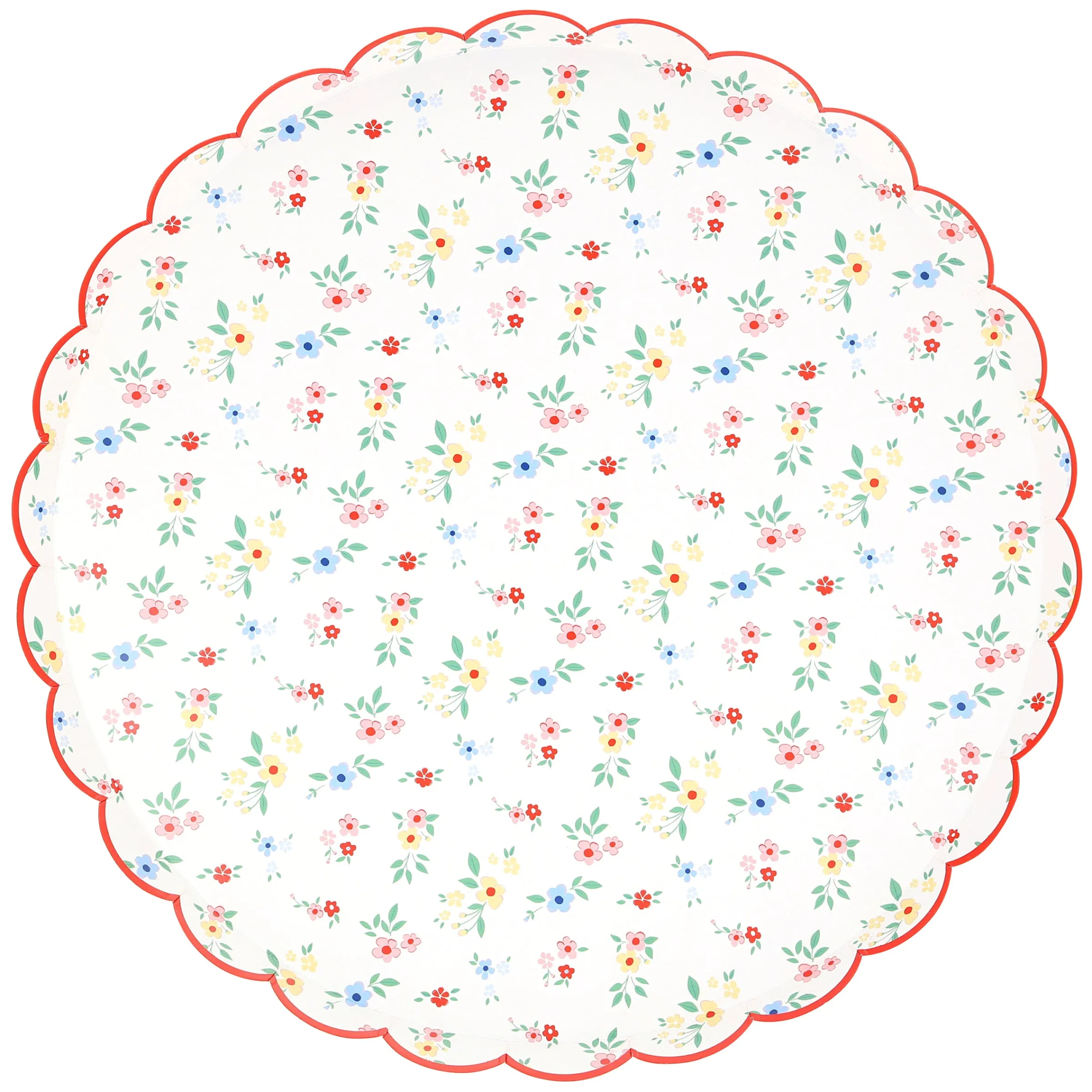 Ditsy Posy Scalloped Dinner Plates (x 8)>Meri Meri Fashion