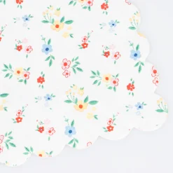Ditsy Posy Scalloped Large Napkins (x 16)>Meri Meri Best