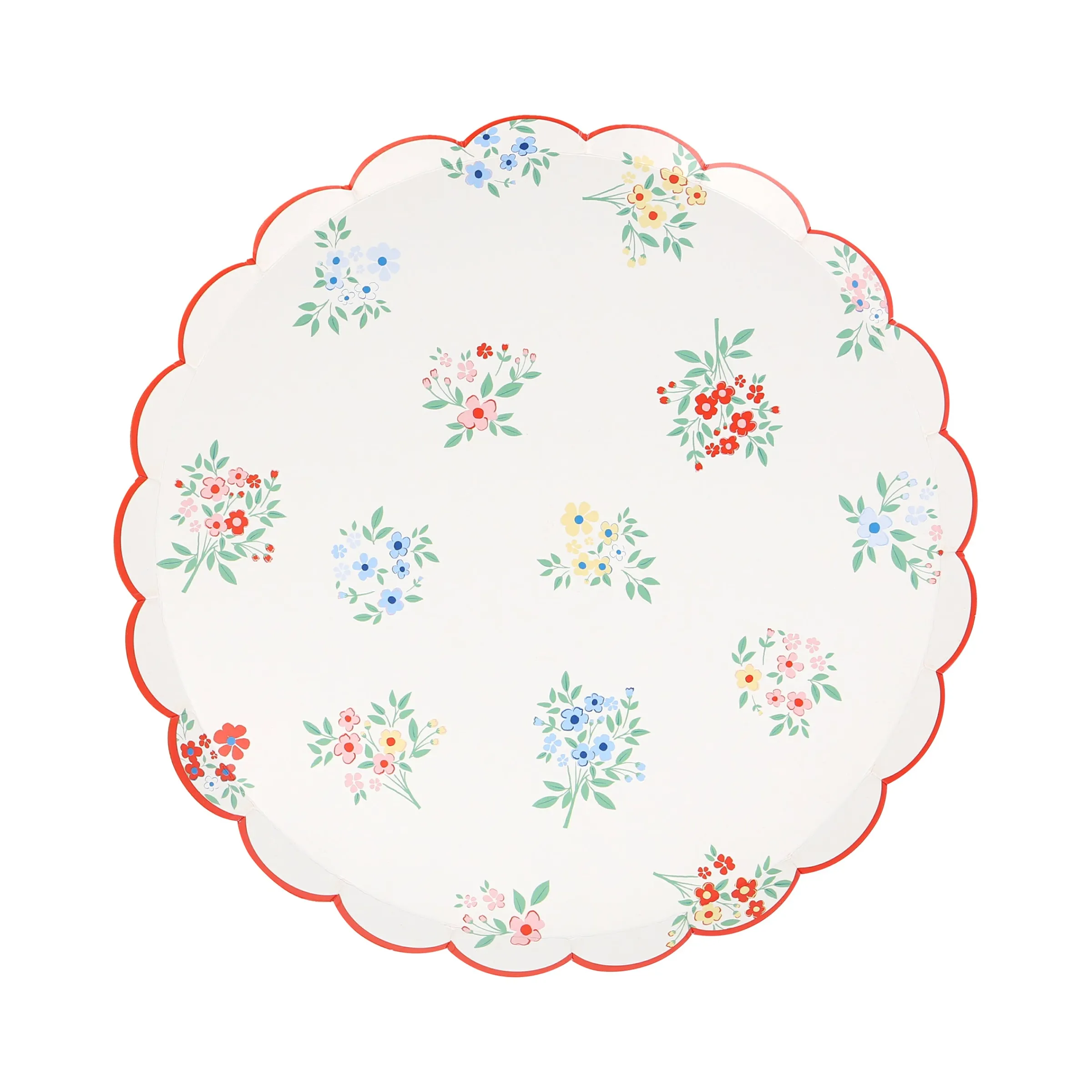 Ditsy Posy Scalloped Side Plates (x 8)>Meri Meri Sale