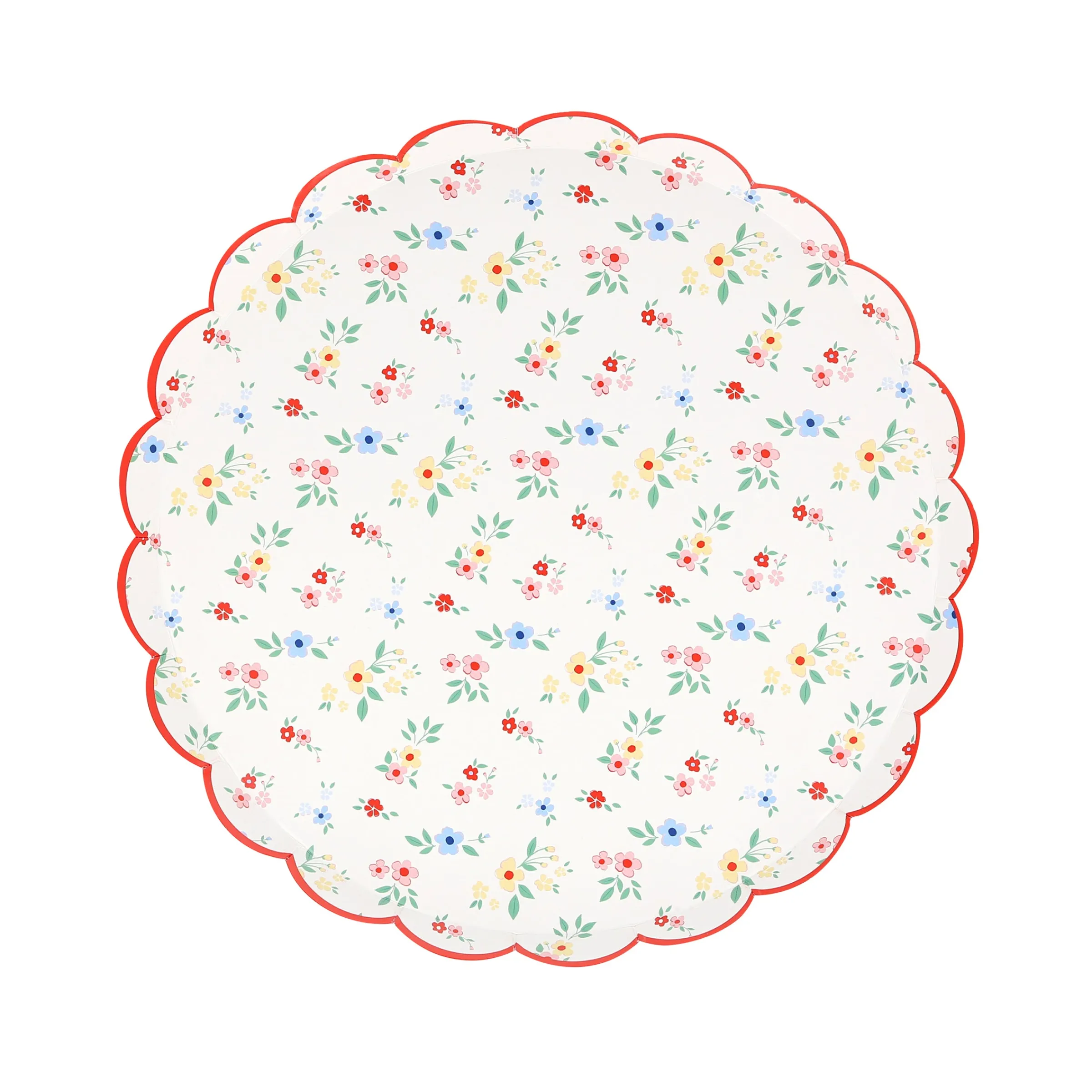 Ditsy Posy Scalloped Side Plates (x 8)>Meri Meri Sale