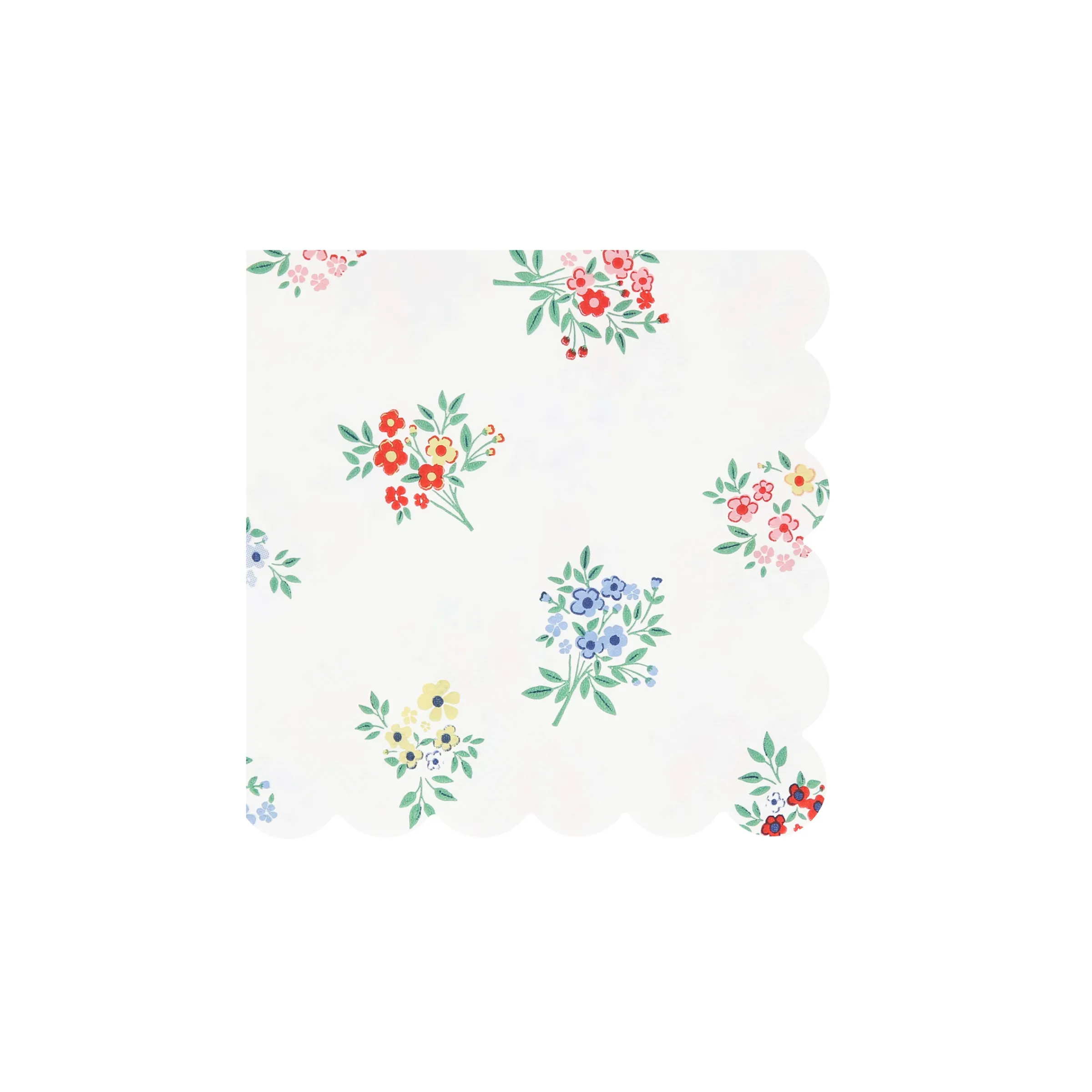 Ditsy Posy Scalloped Small Napkins (x 16)>Meri Meri Hot
