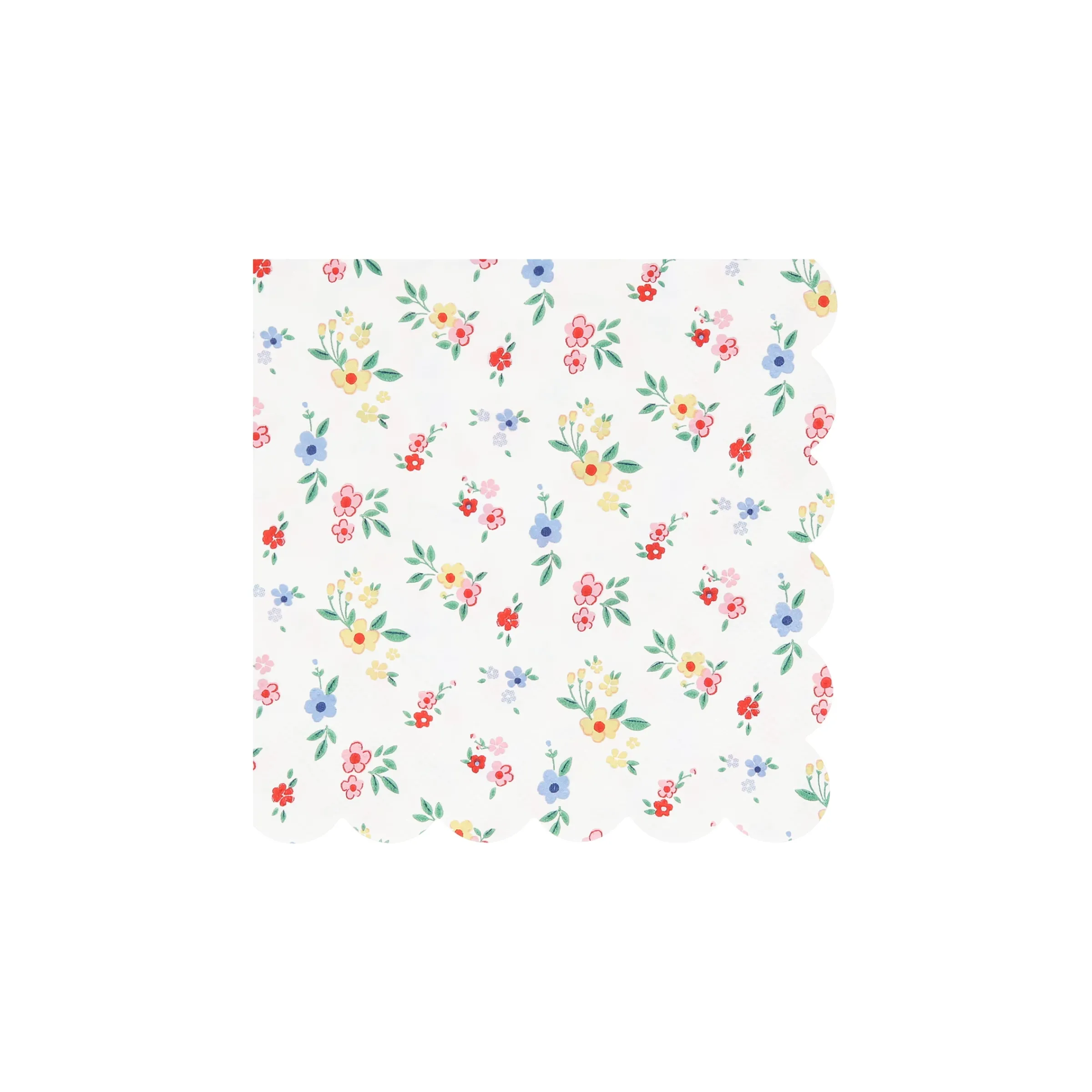 Ditsy Posy Scalloped Small Napkins (x 16)>Meri Meri Hot