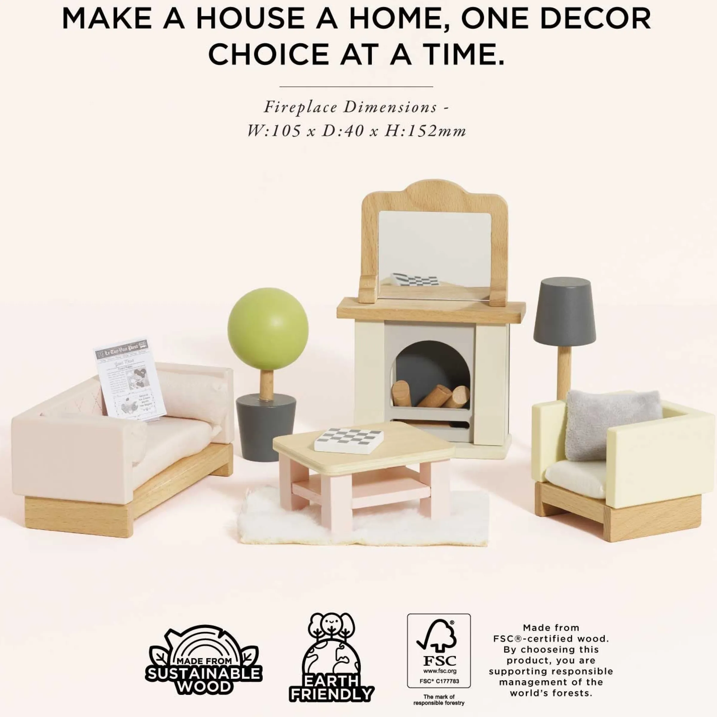 Doll House Sitting Room Furniture Set>Meri Meri New