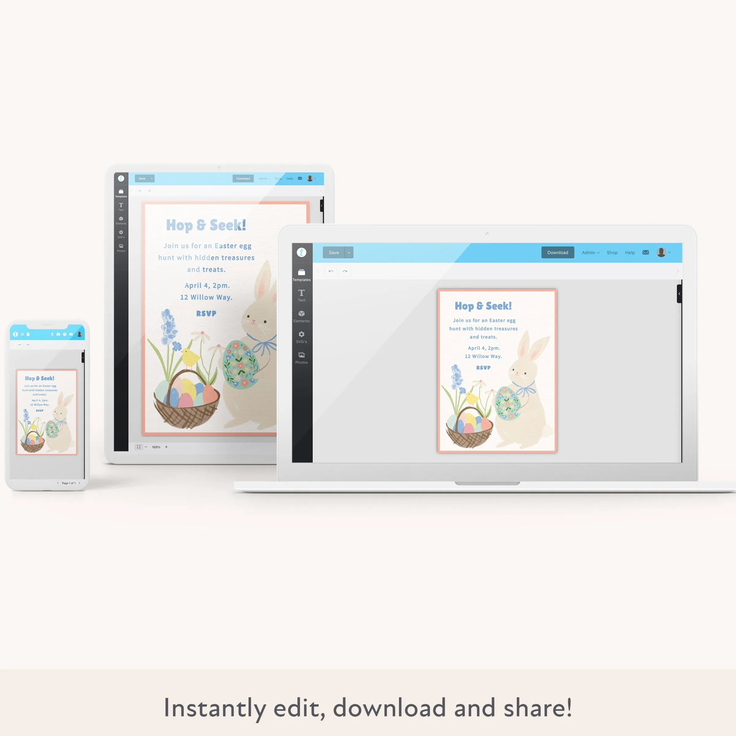 Easter Egg Hunt Download & Print Invitation>Meri Meri Hot