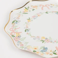 Elegant Floral Dinner Plates (x 8)><noscript><img width=