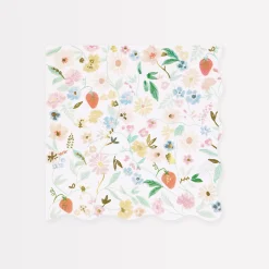 Elegant Floral Large Napkins (x 16)>Meri Meri Outlet