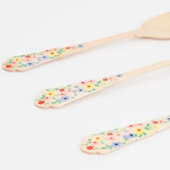 Elegant Floral Wooden Cutlery Set (x 24)><noscript><img width=
