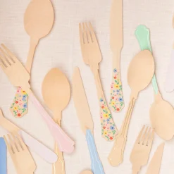 Elegant Mixed Color Wooden Cutlery Set (x 24)>Meri Meri Outlet