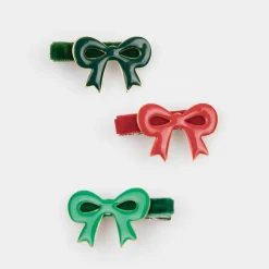 Enamel Bow Hair Clips (x 6)><noscript><img width=