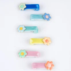 Enamel Daisy Hair Clips (x 6)><noscript><img width=