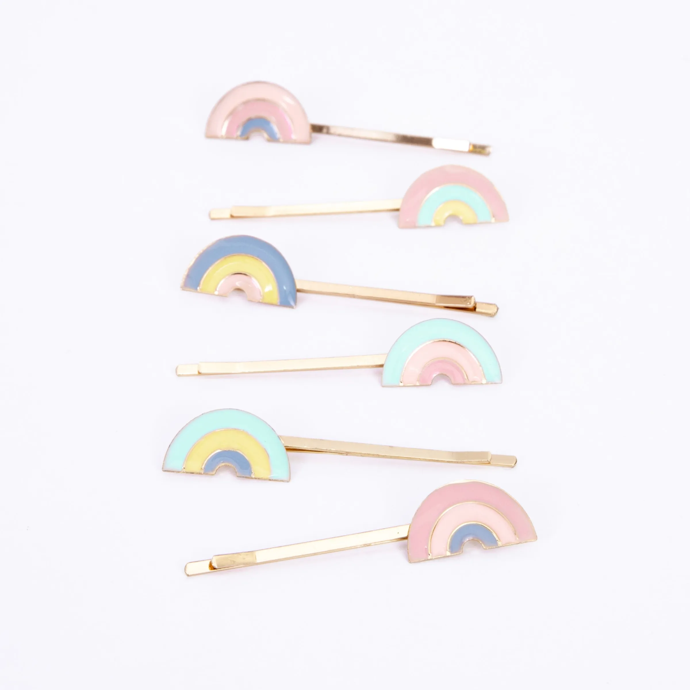 Enamel Rainbow Hair Slides (x 6)>Meri Meri Sale