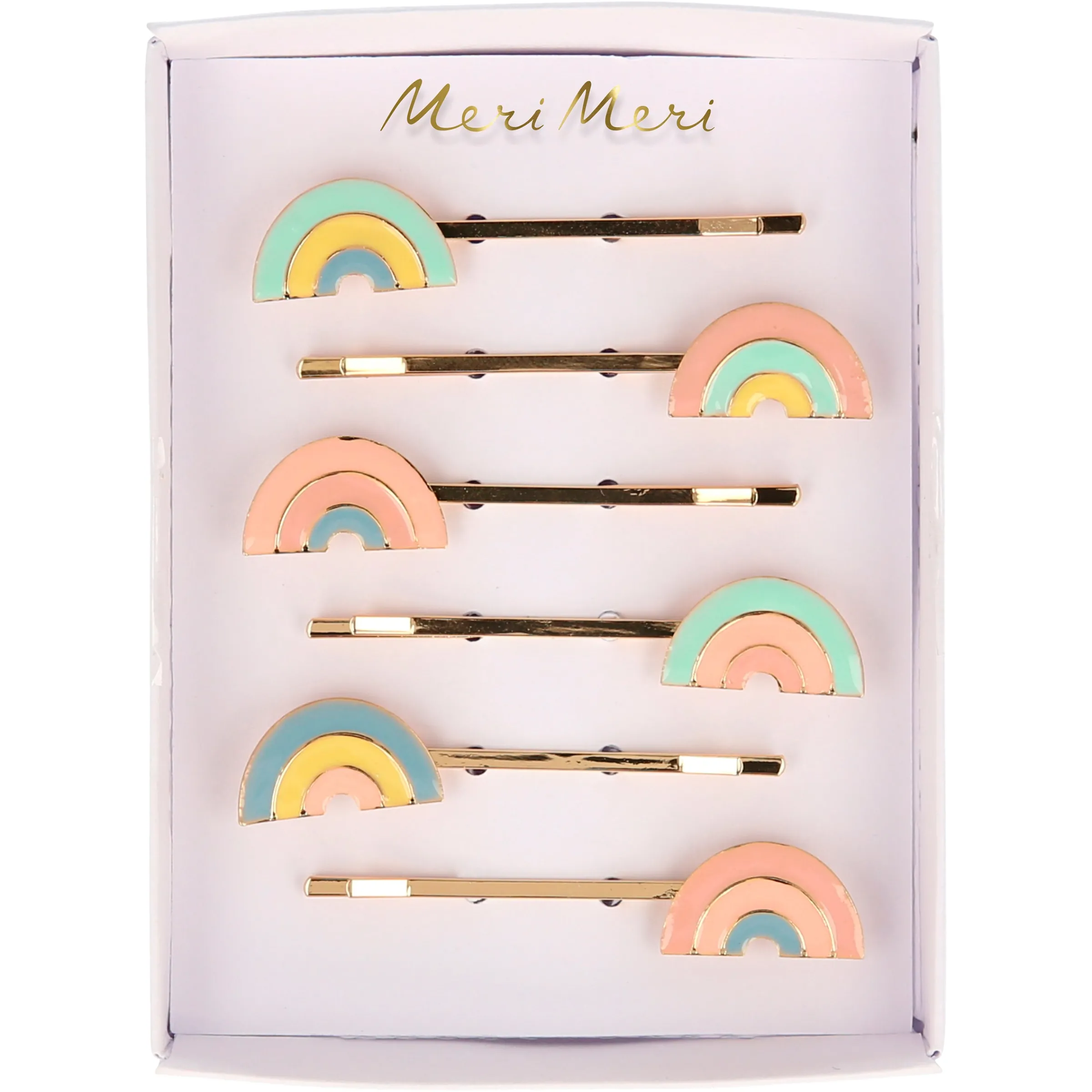 Enamel Rainbow Hair Slides (x 6)>Meri Meri Sale