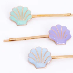 Enamel Shell Hair Slides (x 6)><noscript><img width=