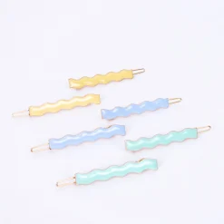Enamel Wavy Hair Clips (x 12)><noscript><img width=