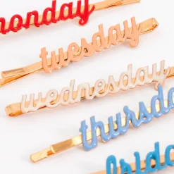 Enamel Week Day Hair Slides (x 7)>Meri Meri Hot