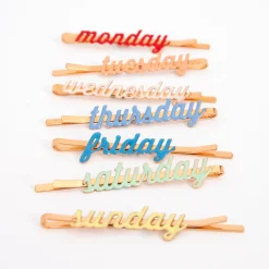 Enamel Week Day Hair Slides (x 7)><noscript><img width=