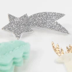 Felt & Glitter Icon Hair Clips (x 4)>Meri Meri Online
