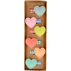 Felt Heart Hair Clips (x 6)>Meri Meri Sale