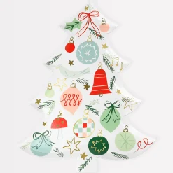 Festive Pattern Tree Plates (x 8)>Meri Meri Hot