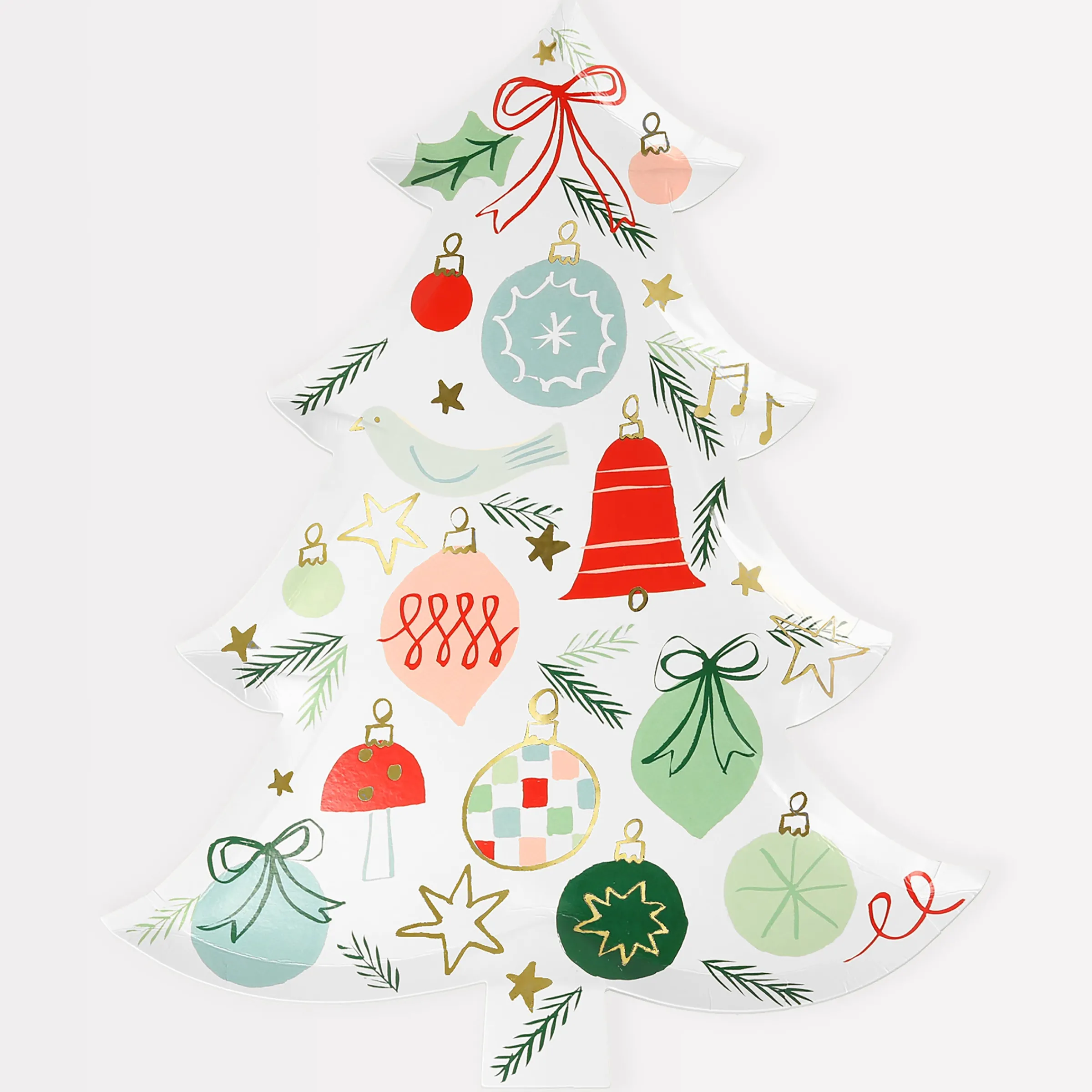 Festive Pattern Tree Plates (x 8)>Meri Meri Hot
