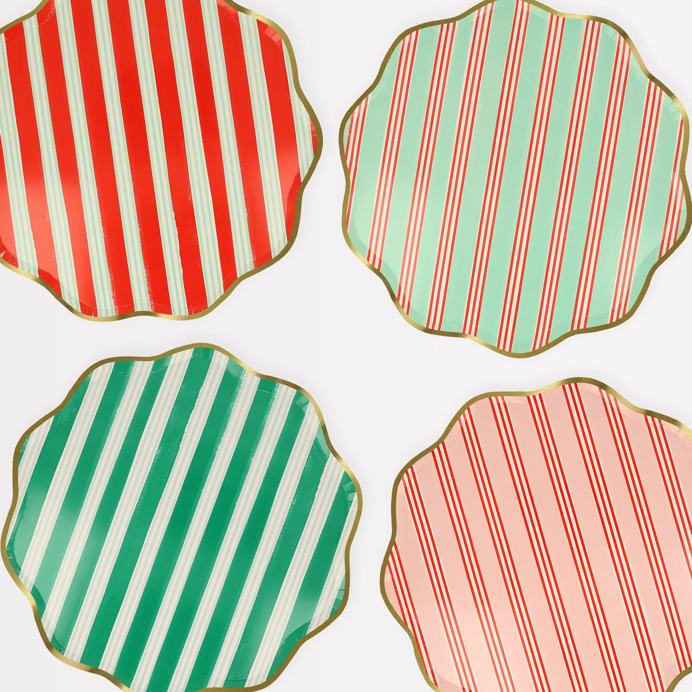 Festive Stripe Dinner Plates (x 8)>Meri Meri Discount