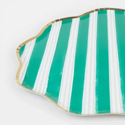 Festive Stripe Dinner Plates (x 8)>Meri Meri Discount