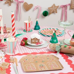 Festive Stripe Side Plates (x 8)>Meri Meri Clearance
