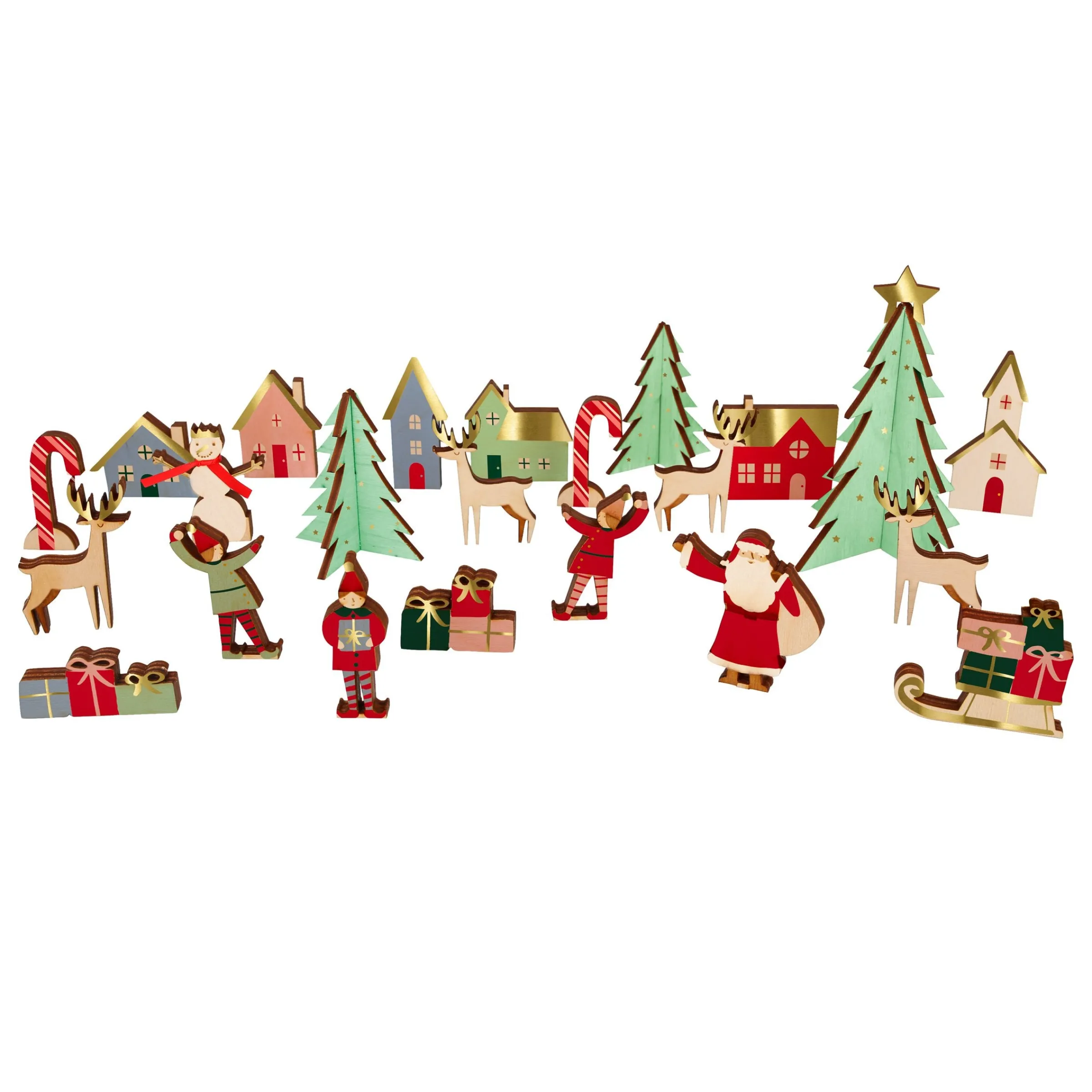 Festive Village Wooden Advent Calendar>Meri Meri Best