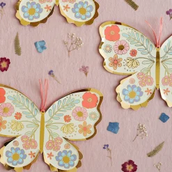 Floral Butterfly Plates (x 8)>Meri Meri Sale