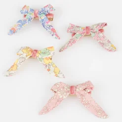 Floral Pattern Bow Hair Clips (x 4)>Meri Meri Discount