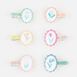 Flower Cameo Hair Clips (x 6)>Meri Meri Online