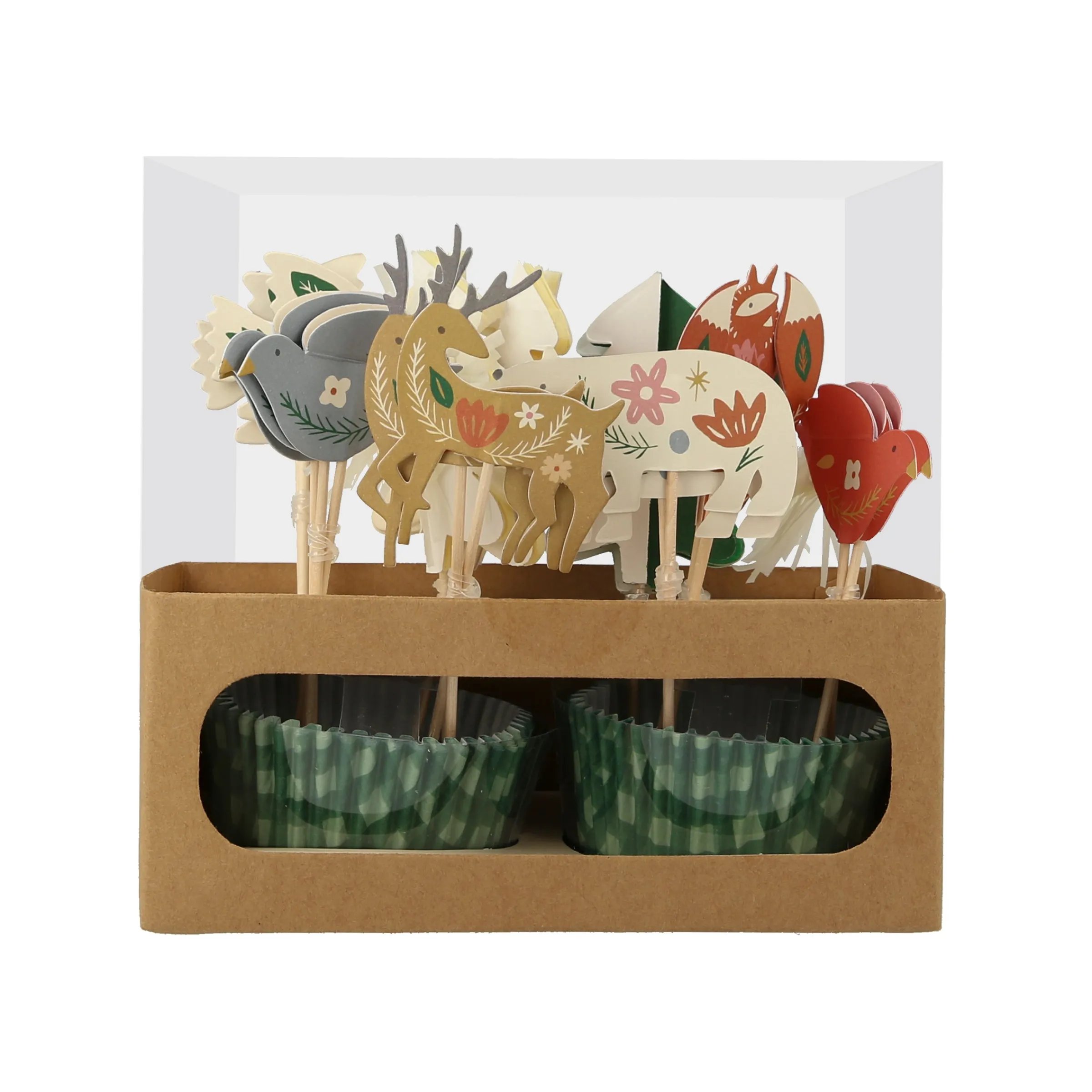 Folk Woodland Cupcake Kit (x 24 toppers)>Meri Meri Outlet
