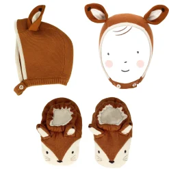 Fox Bonnet & Booties Set>Meri Meri Best