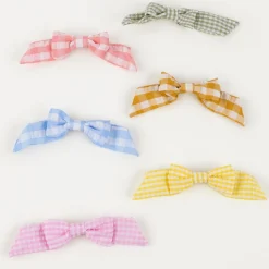 Gingham Hair Bows (x 6)>Meri Meri Sale