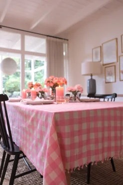 Gingham Peony Tablecloth>Meri Meri New