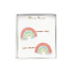 Glitter Rainbow Hair Slides (x 2)>Meri Meri Clearance