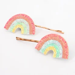 Glitter Rainbow Hair Slides (x 2)>Meri Meri Clearance