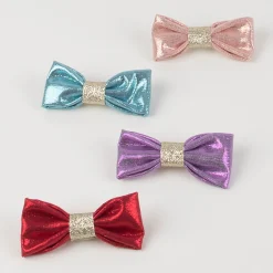 Glittery Fabric Hair Bows (x 8)><noscript><img width=