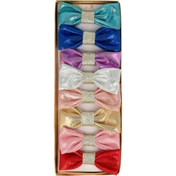 Glittery Fabric Hair Bows (x 8)><noscript><img width=