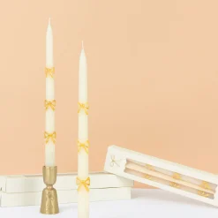 Gold Bow Taper Candles (x 2)>Meri Meri Best