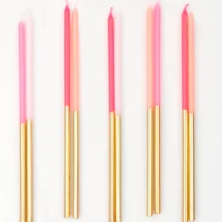Gold Dipped Pink Mix Candles (x 16)><noscript><img width=