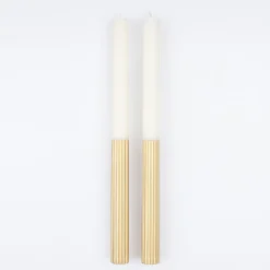 Gold Dipped Table Candles (x 2)><noscript><img width=